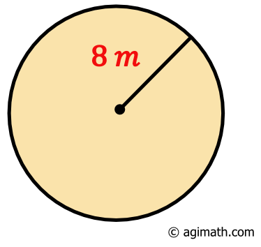 circle with a radius of 8 meters