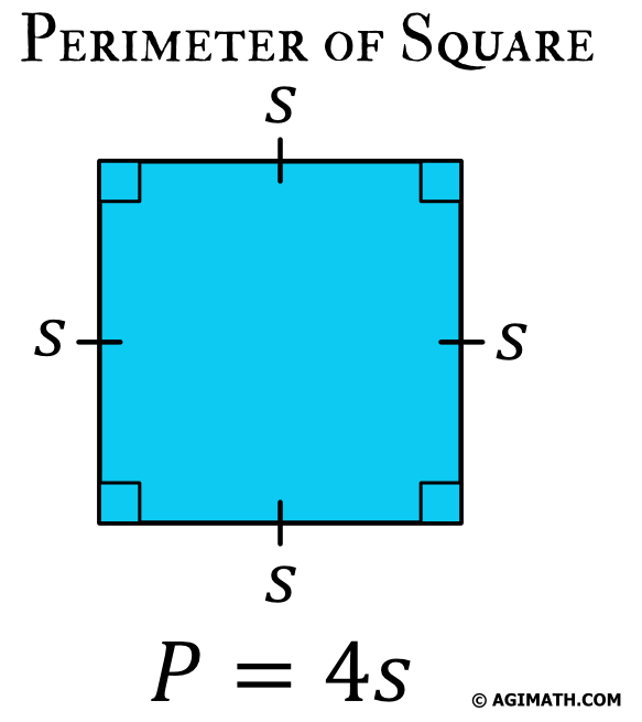 formula of perimeter is four times the side